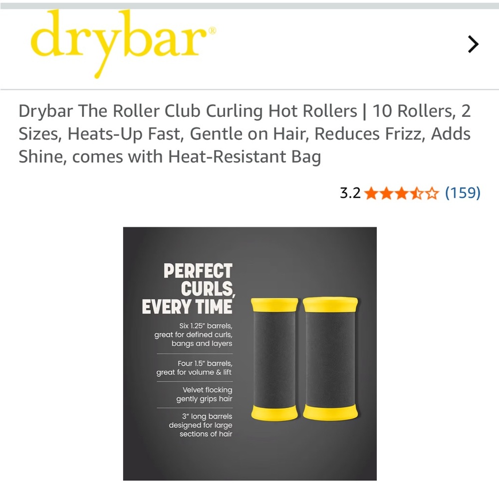 Drybar The Roller Club Curling Hot Rollers with Yellow Highlights